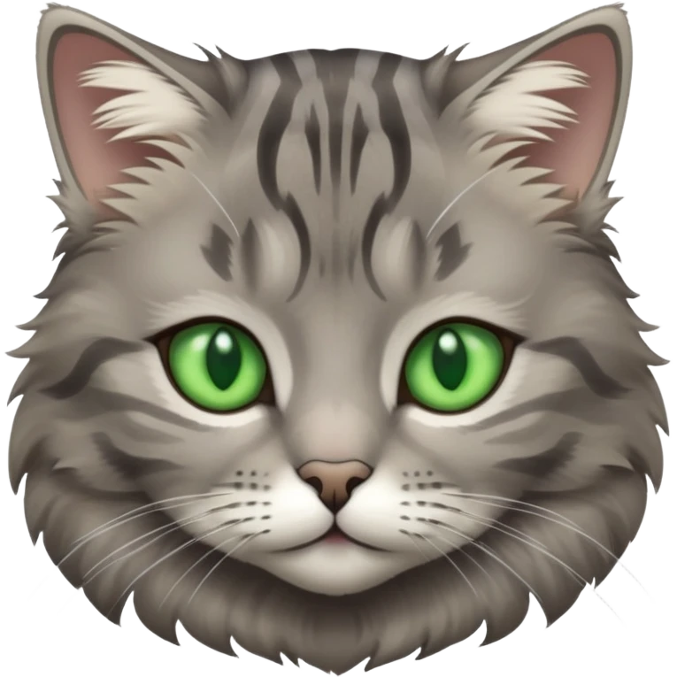 Gray tabby with green eyes emoji