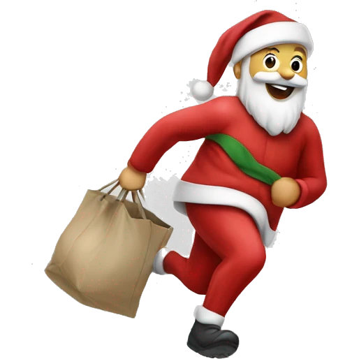 Santa running with bag  emoji