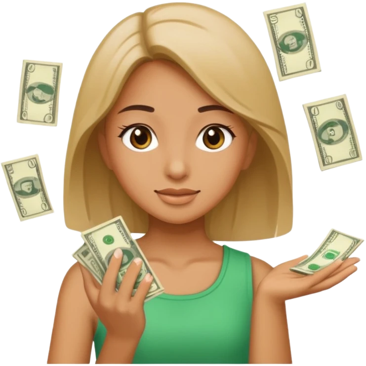 Girl throwing money emoji