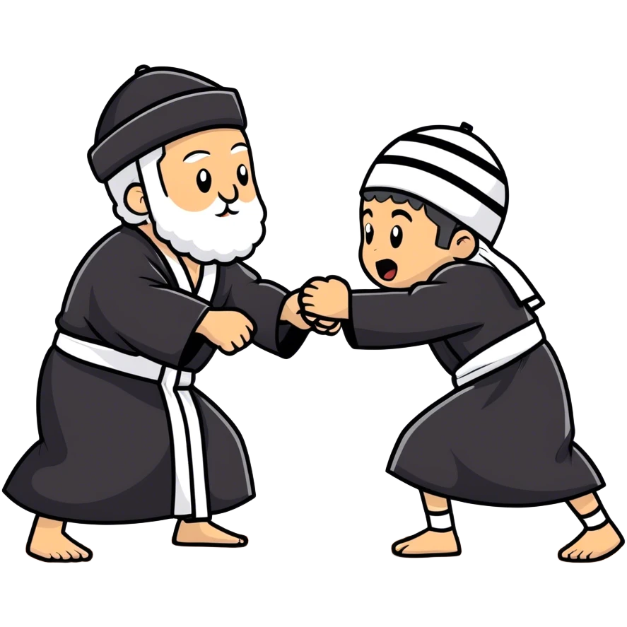 Israeli rabbi fighting Palestinian kid  emoji