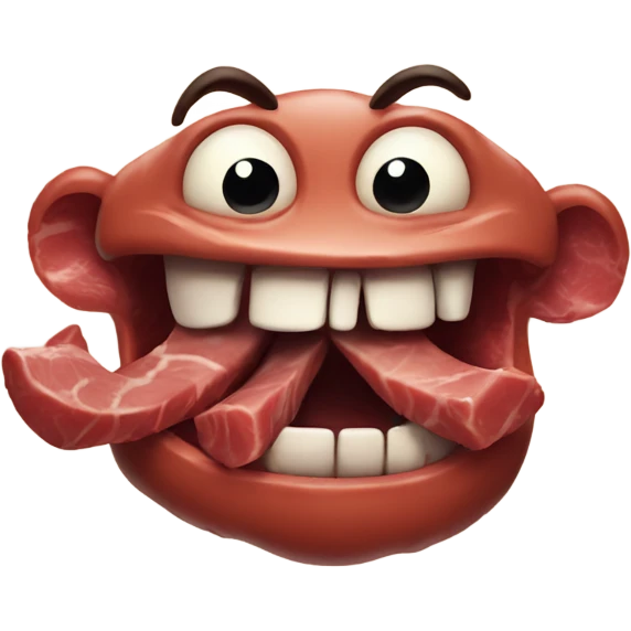 Grinning meat creature emoji