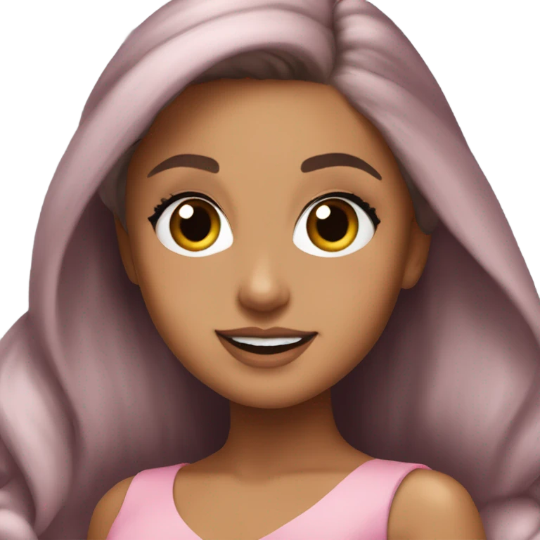 Ariana grande in a pink dress  emoji