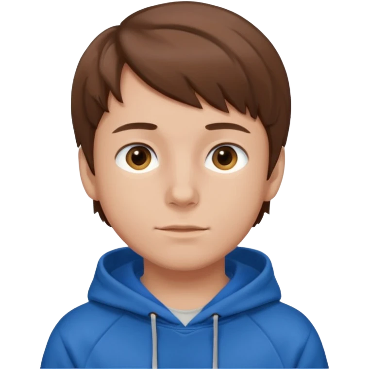 make a boy with brown hair and a blue hoodie emoji