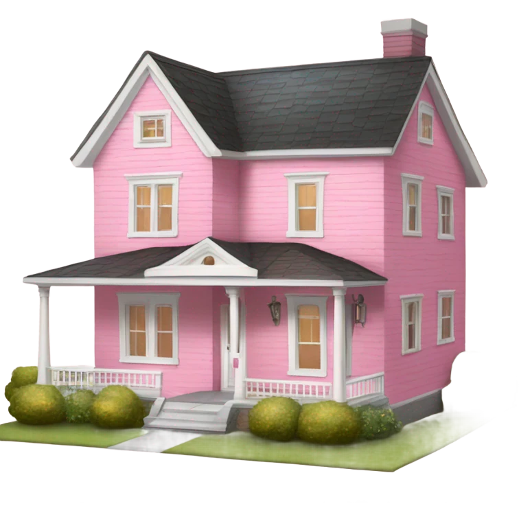 pink house
 emoji