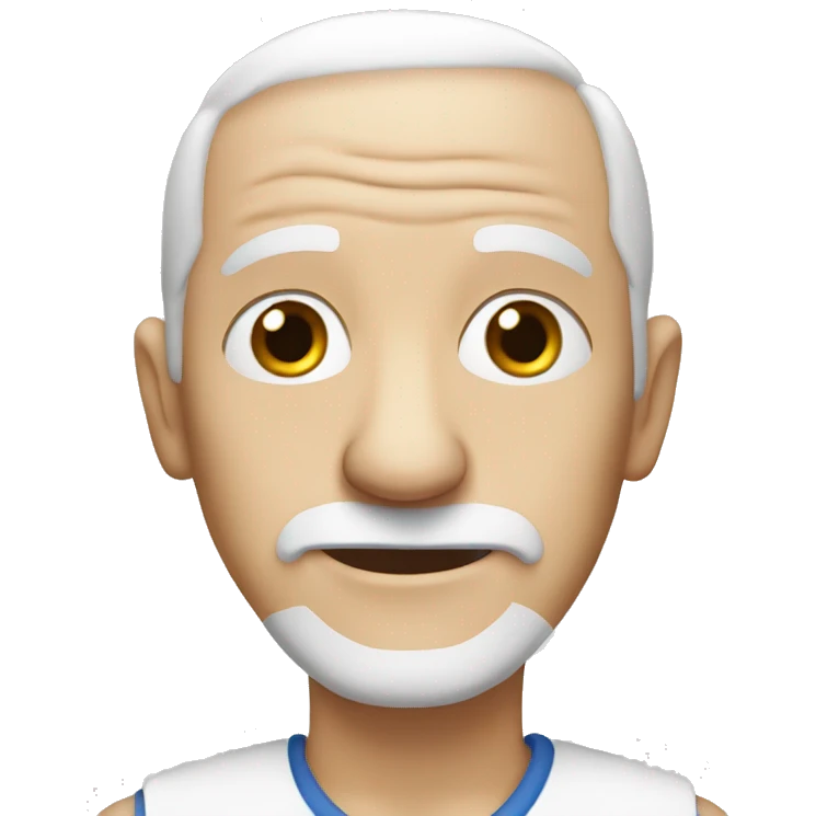 mostly bald old man with white hair and blue eyes emoji