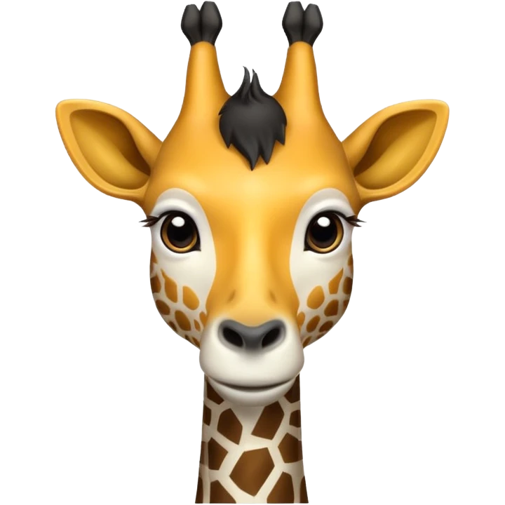 Girafe noir et blanc juste avec des traits pour la délimitation  emoji
