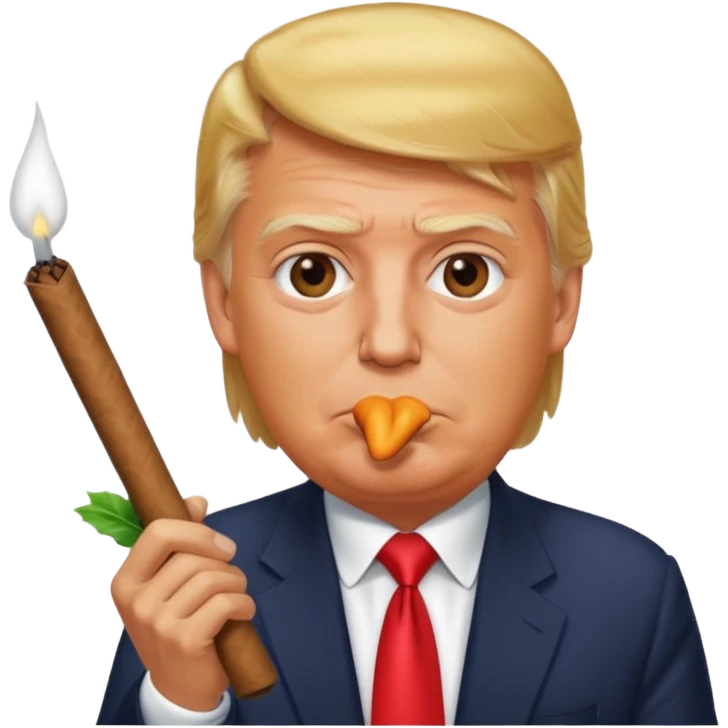 trump with blunt emoji