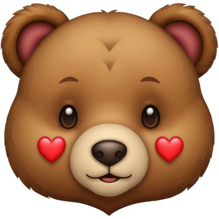 Teddy bear face with heart on the side emoji