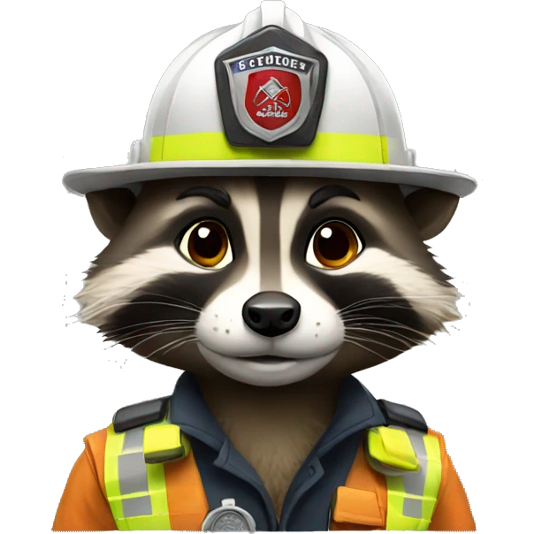 Raccoon firefighter emoji