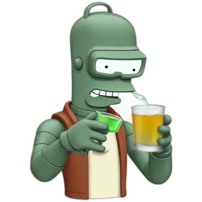 FUturama Bender drinking  emoji