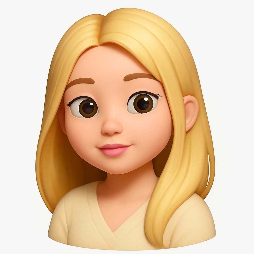 Create a high quality 3D emoji of the girl, keeping the 3D emoji style and realistic details. The emoji should be separate and not combined with the boy. The original style is 3D emoji, but since 3D emoji style does not support editing, use the general style while preserving the 3D emoji look and realism. emoji