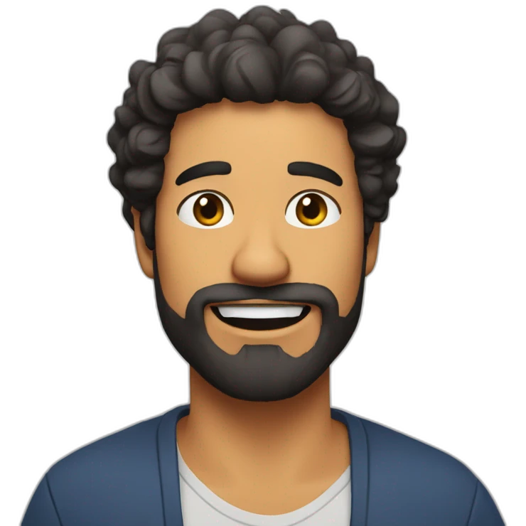 Brazilian Voice Actor Jefferson Melo, bearded emoji