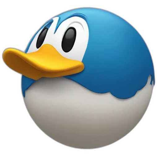 3d sphere with a cartoon Donald Duck skin texture emoji