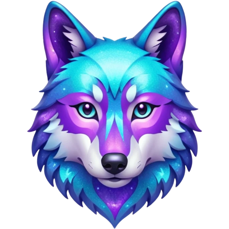 glitter purple and cian lobo emoji