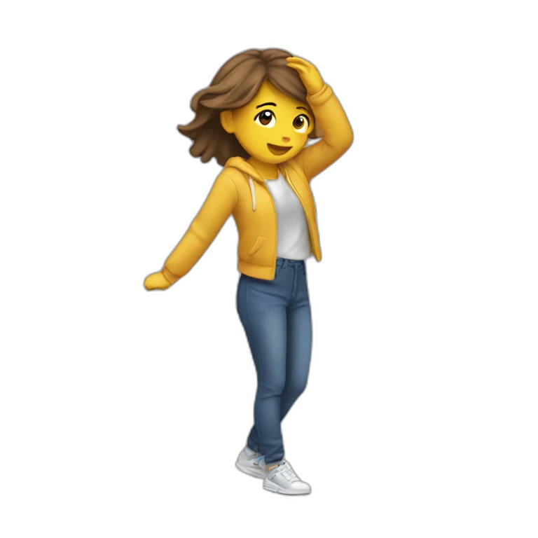 une fille qui dab emoji