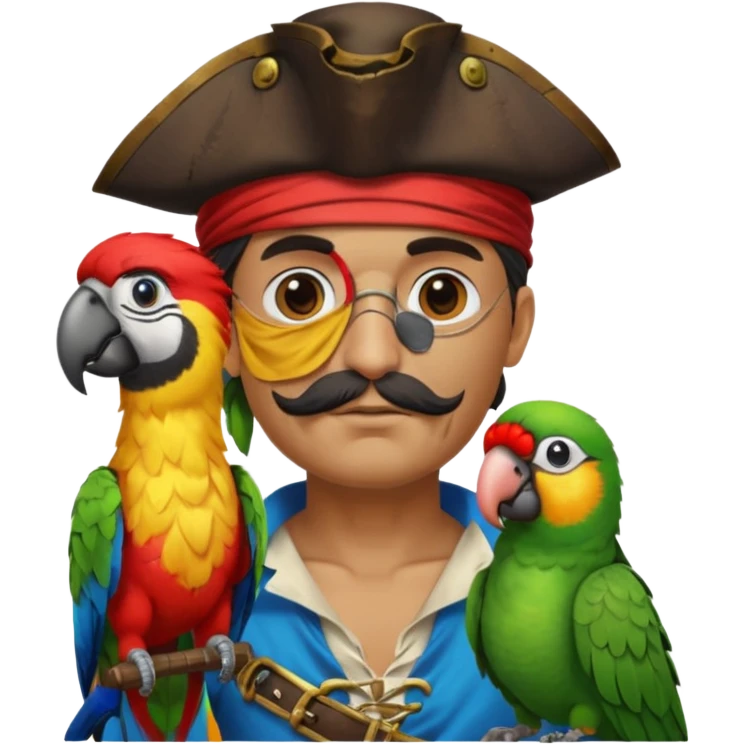 pirate and parrot emoji