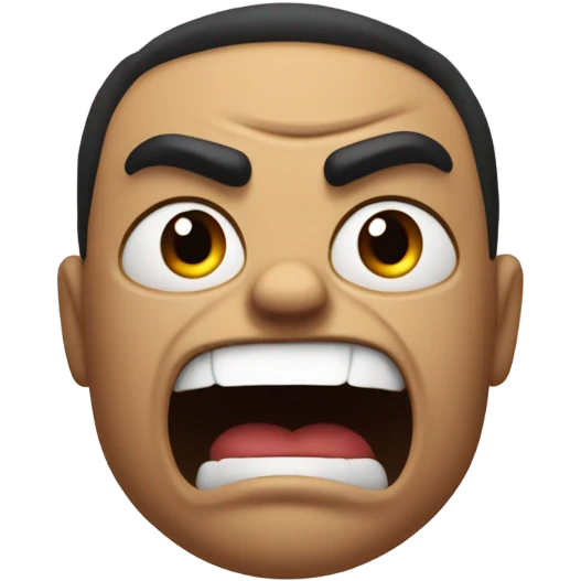 Angry face with hands up about to fight emoji
