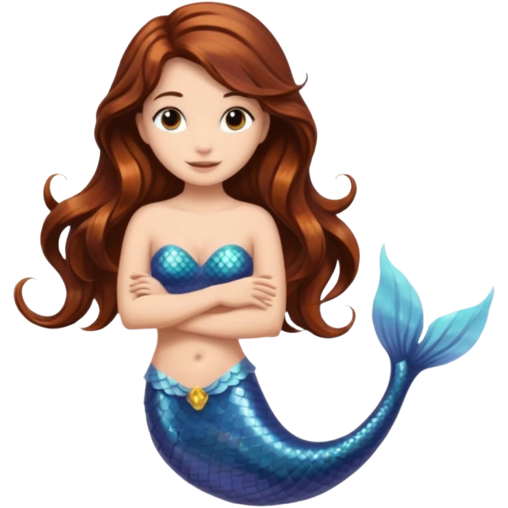 Brown hair mermaid emoji
