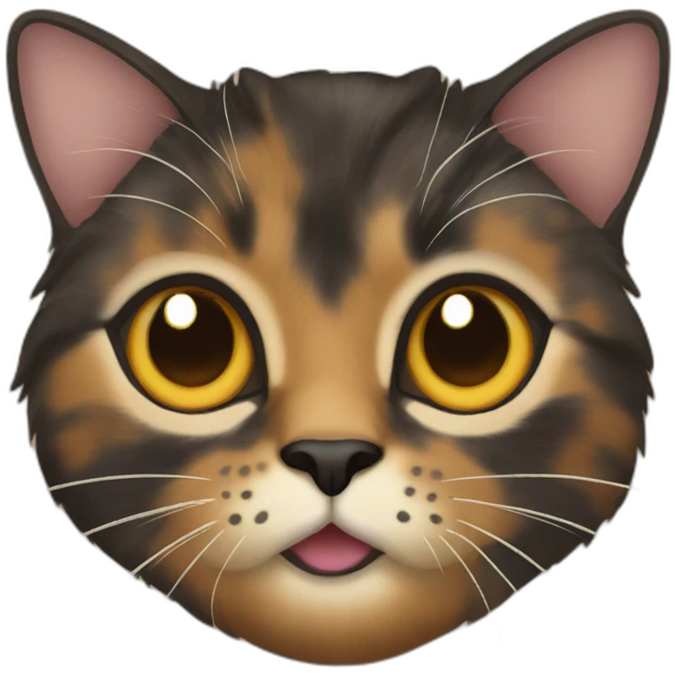 Tortie cat with lion hair emoji