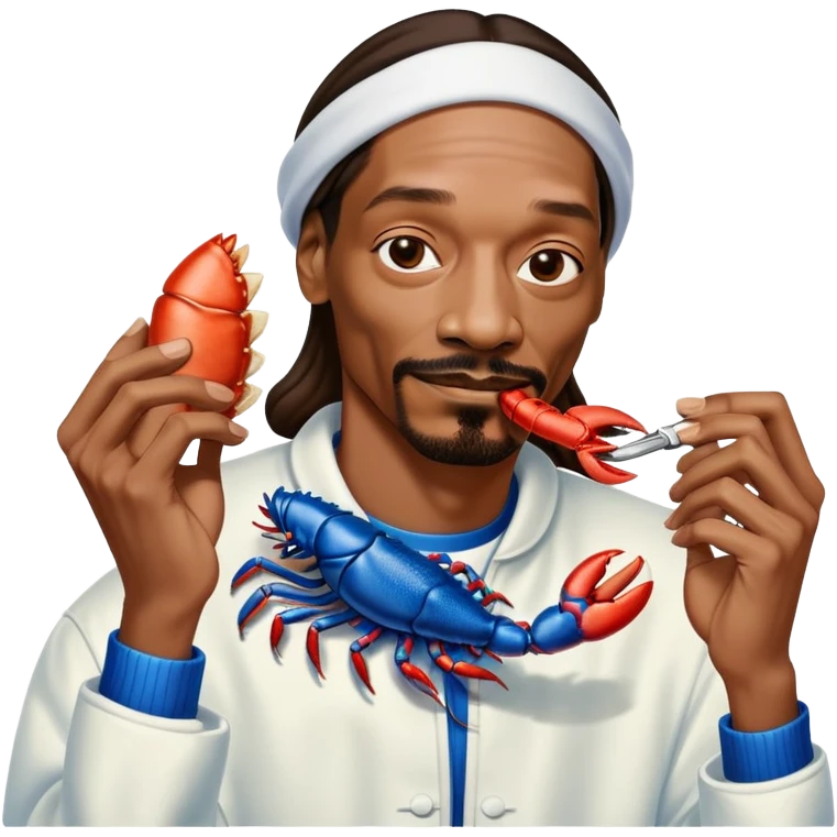 snoop dogg eating a blue lobster emoji