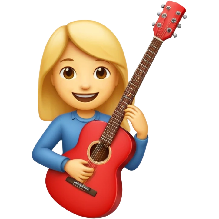 A cute emoji Heart how is holding a guitar and smile emoji