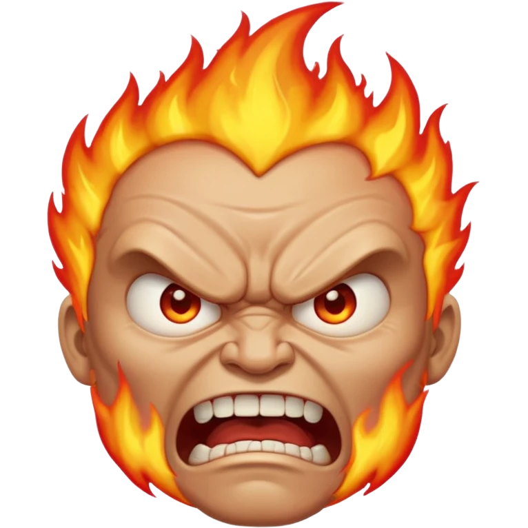 fire face angry emoji