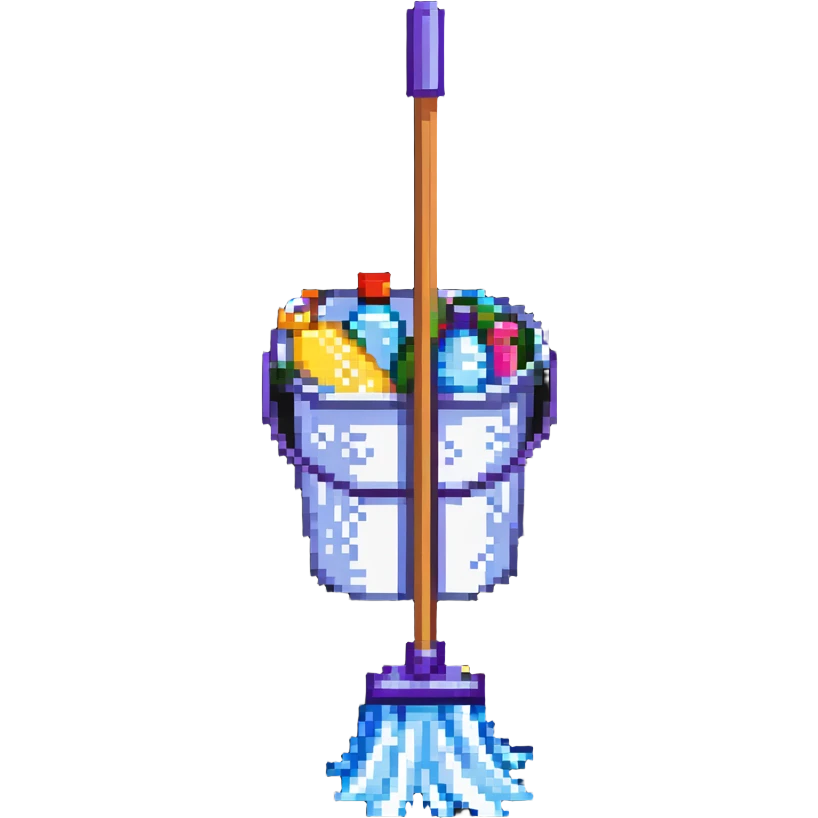 mop and bucket, cleaning supplies emoji