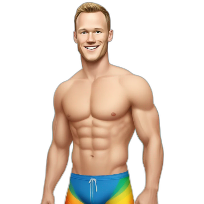 Jonathan Toews as a beach body; rainbow theme emoji