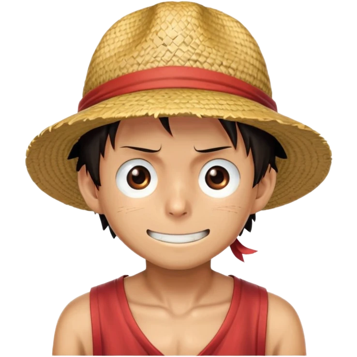 Monkey D. Luffy from One Piece with straw hat emoji