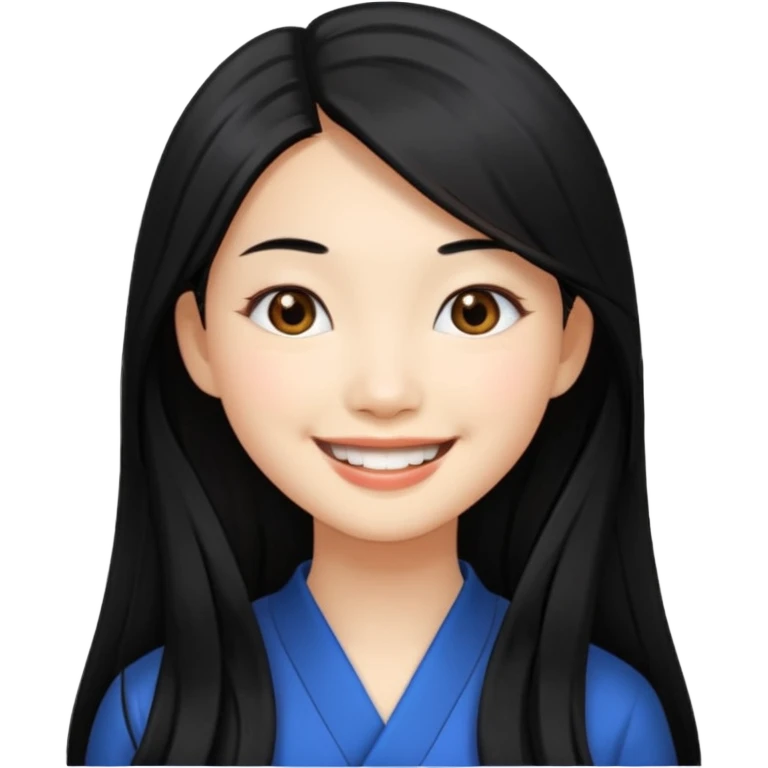 Rich Pretty Asian girl with long hair emoji