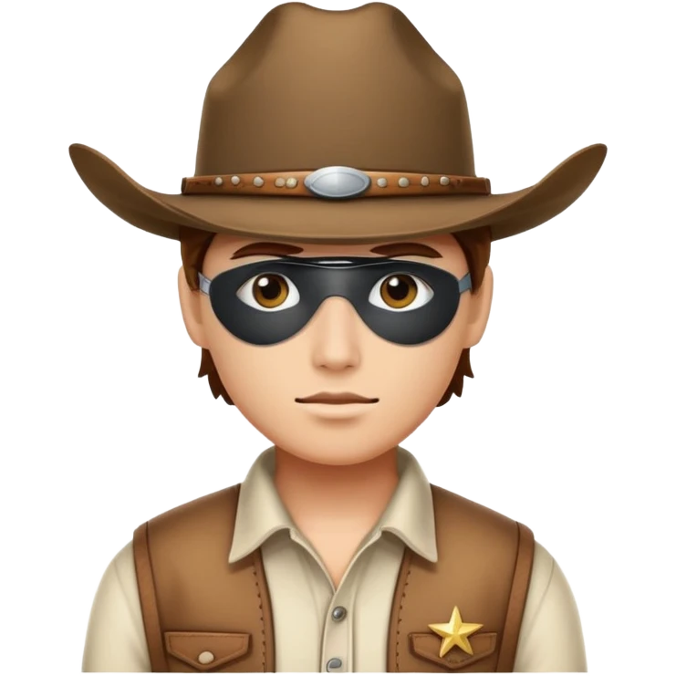 Person wearing a white eye patch and a cowboy hat emoji