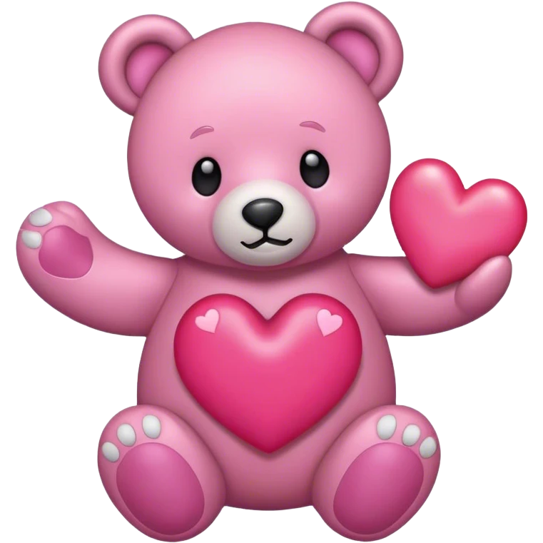 teddy bear Pink heart  emoji