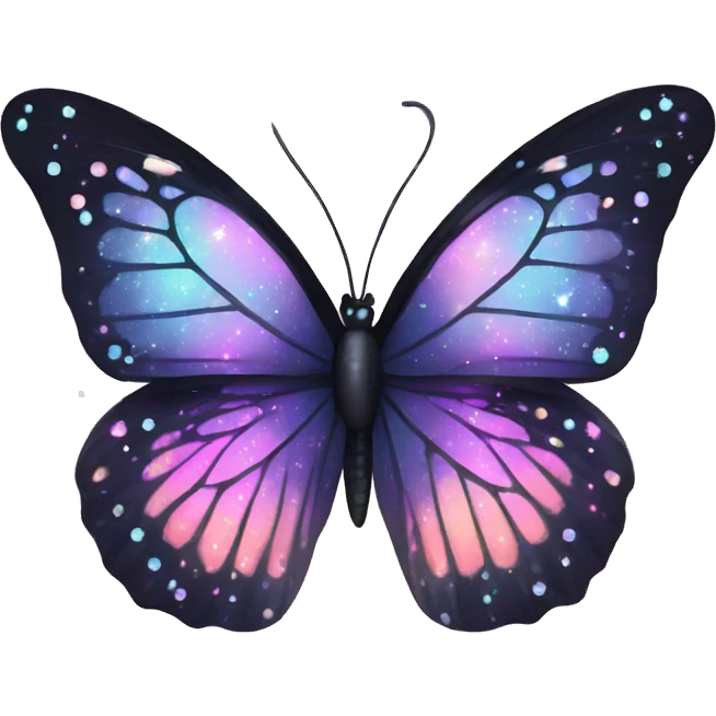 sparkly pastel black galaxy butterfly emoji