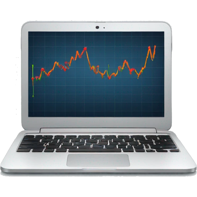 laptop with stock chart  emoji