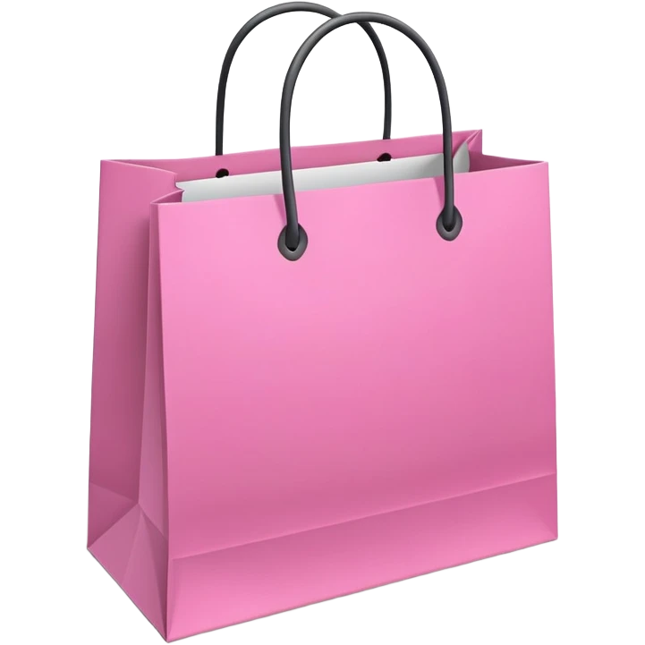Pink shopping bag, 2 emoji