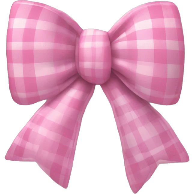 Pastel pink plaid bow emoji