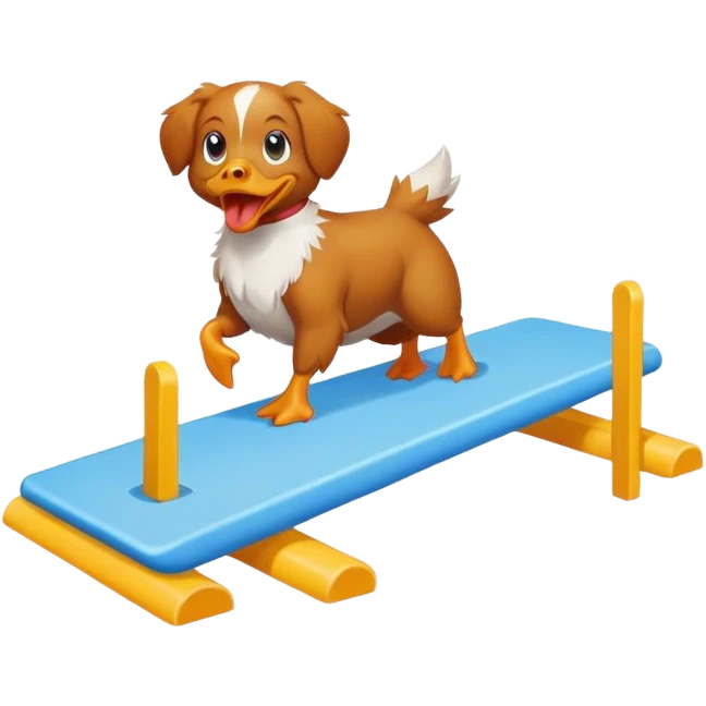 A duck toller agility emoji