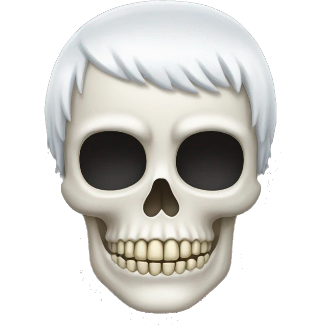white skull with a wig emoji
