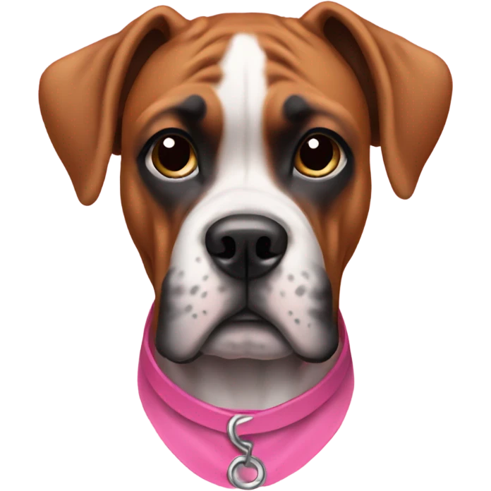 boxer dog wearing pink dress emoji