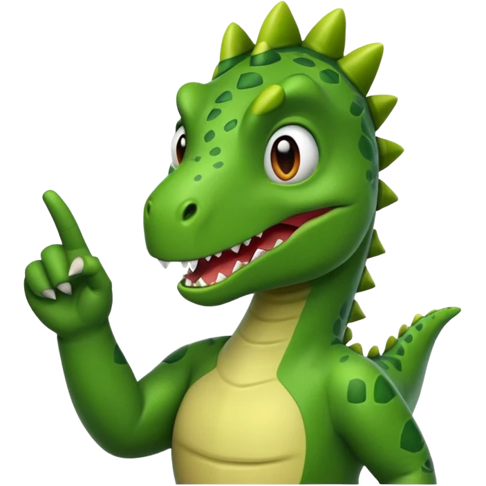dinosaur flipping the bird emoji