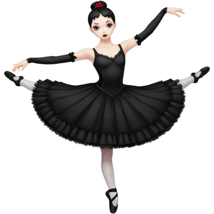 A pretty and beautiful gothic ballet emoji with a full body and bloody pose emoji