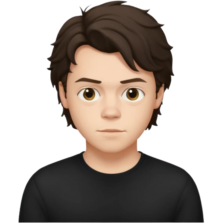 une joli personne qui ressemble a harry styles, avec beaucoup de details, de 3 quart  dans un rond  emoji