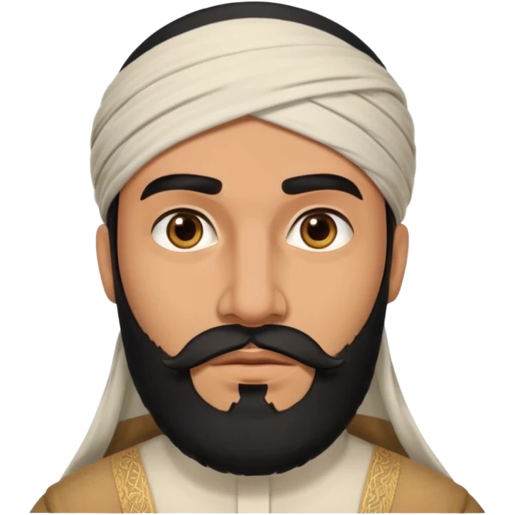 arab with black beard and defined jaw emoji