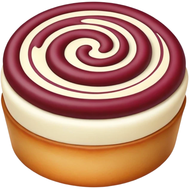 Chinese red bean cake sweet dessert with pattern, simplified emoji style with bold outlines and bright colors, cartoon style dou sha bing pastry emoji