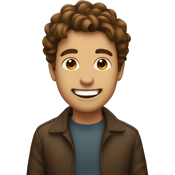 Emoji laugh BROWN HAIR emoji