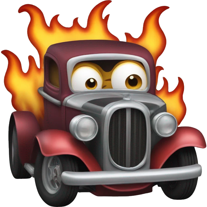 hot rod with flames emoji