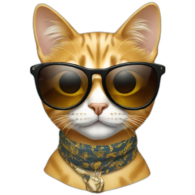 fashion cat with designer sunglasses on emoji