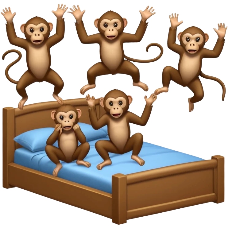 Cinco monitos salta en la cama uno se cayó se golpeó la cabeza mamá llamo al doctor ye le doctor dijo no más monos saita em la cama emoji