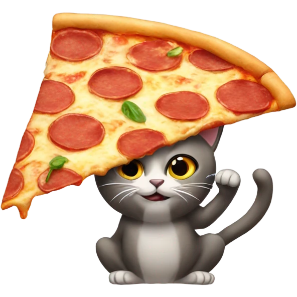 Cat eating pizza emoji