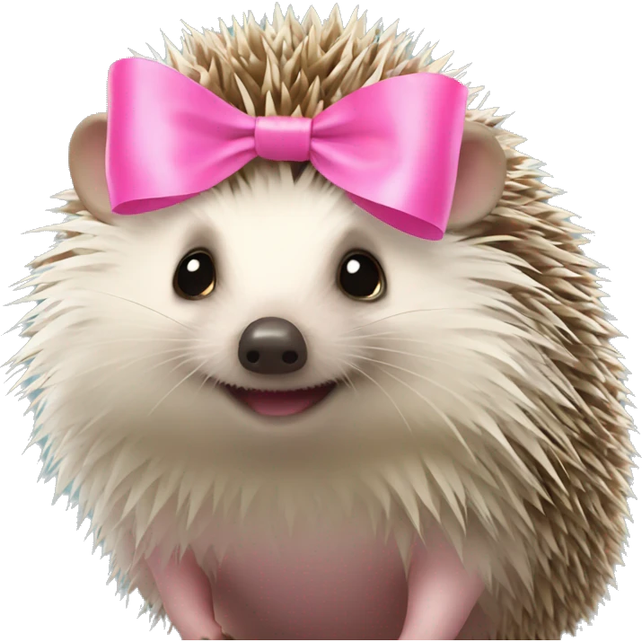 hedgehog with a pink bow emoji